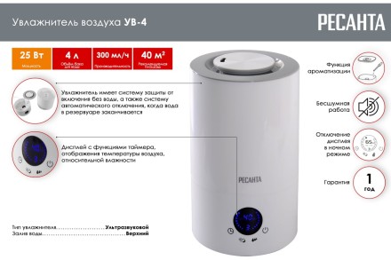 Увлажнитель воздуха Ресанта УВ-4 67/7/2 купить в Когалыме