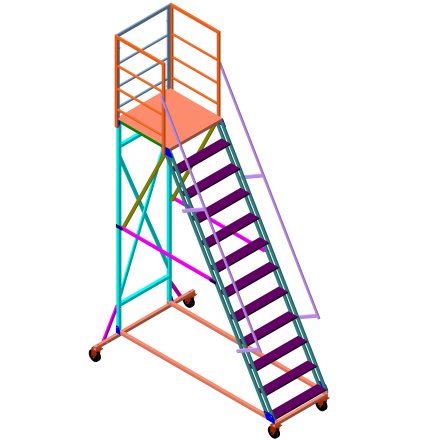 Лестница с площадкой передвижная ЛС-2700 купить в Когалыме