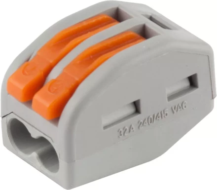 Клемма СВЕТОЗАР соединительная, разъемная, 2-х проводная, 400В, 32А, 0,5-2,5мм2/0,5-4мм2, 2шт 49190-2 купить в Когалыме