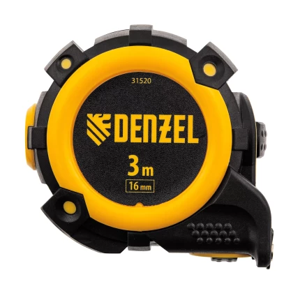 Рулетка Denzel 3м х 16мм, автоматич. фиксац., нейлон. покрытие, магнит. зацеп, двухстор. разметка, 31520 купить в Когалыме
