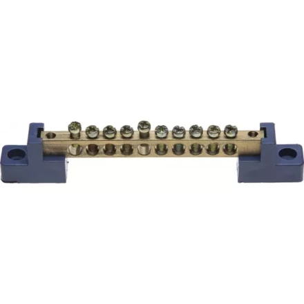 Шина СВЕТОЗАР нулевая на 2-х угловых изоляторах, макс. ток 100А, 5,2мм, 10 полюсов 49808-10 купить в Когалыме