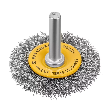 Щетка для дрели, 50 мм, Плоская, со шпилькой, нержавеющая витая проволока Denzel 744623 купить в Когалыме