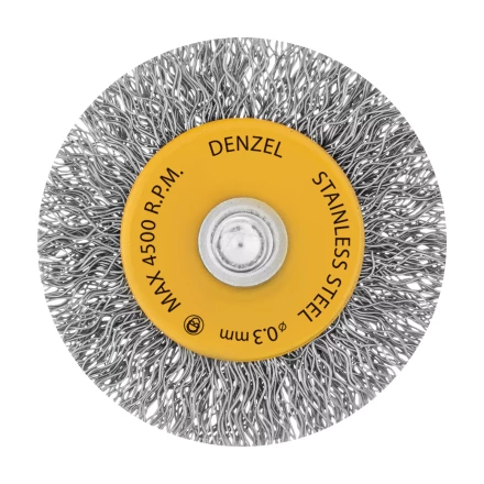 Щетка для дрели, 50 мм, Плоская, со шпилькой, нержавеющая витая проволока Denzel 744623 купить в Когалыме