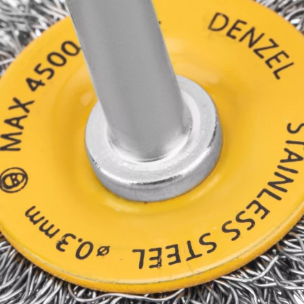 Щетка для дрели, 50 мм, Плоская, со шпилькой, нержавеющая витая проволока Denzel 744623 купить в Когалыме