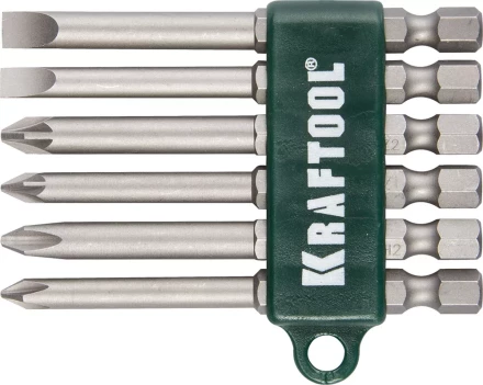 Набор KRAFTOOL Биты хвостовик E 1/4&quot;, Cr-V, 75мм, 6 предметов 26061-H6 купить в Когалыме