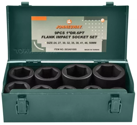 Набор головок торцевых ударных 1&quot;DR 24-50мм 9предметов Jonnesway S03A8109S 48315 купить в Когалыме