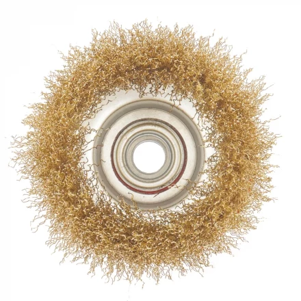 Щетка для УШМ, 125 мм, М14, &quot;чашка&quot;, латунированная витая проволока  MATRIX 74606 купить в Когалыме