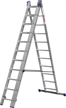 Лестница ЗУБР универсальная, трехсекционная со стабилизатором, 11 ступеней 38831-11 купить в Когалыме