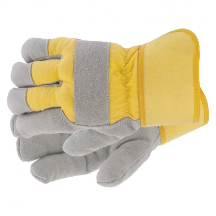 Перчатки спилковые комбинированные усиленные утолщенные размер XL Сибртех 67903 купить в Когалыме