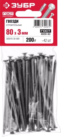 Гвозди строительные ГОСТ 4028-63 пакет серия МАСТЕР купить в Когалыме