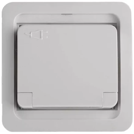 Розетка СВЕТОЗАР "ГАММА" одинарная с крышкой, с заземлением, цвет белый,16А/~250В SV-54110-W купить в Когалыме