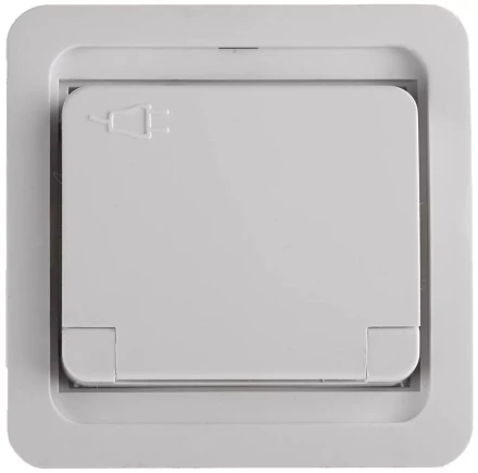 Розетка СВЕТОЗАР "ГАММА" одинарная с крышкой, с заземлением, цвет белый,16А/~250В SV-54110-W купить в Когалыме