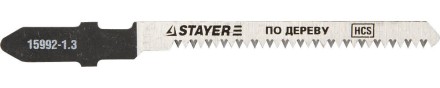 Полотна STAYER &quot;PROFI&quot;, T101AO, для эл/лобзика, HCS, по дереву, фанере, ламинату, фигур. рез, EU-хвост., шаг 1,3мм, 50мм, 2шт 15992-1.3_z01 купить в Когалыме