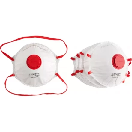 Полумаска фильтрующая STAYER "PROFI" коническая, с клапаном, многослойная, класс защиты FFP1, 5шт 11110-H5 купить в Когалыме