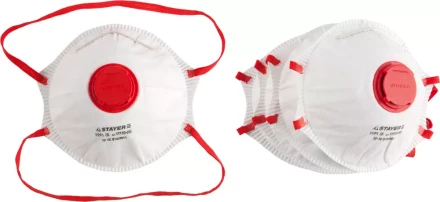 Полумаска фильтрующая STAYER "PROFI" коническая, с клапаном, многослойная, класс защиты FFP1, 5шт 11110-H5 купить в Когалыме