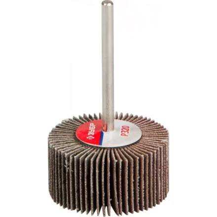 Круг шлифовальный ЗУБР "МАСТЕР" веерный лепестковый, на шпильке, тип КЛО, зерно-электрокорунд нормальный, P320, 15х30мм 36600-320 купить в Когалыме