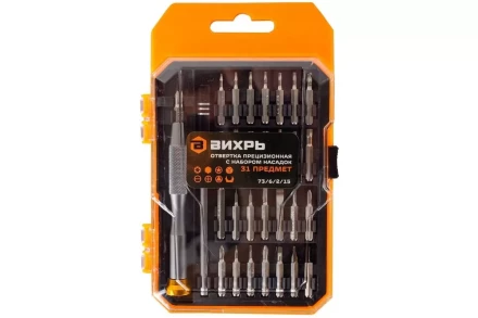 Отвертка Вихрь прецизионная с набором насадок, 31 предмет в кейсе 73/6/2/15 купить в Когалыме