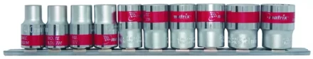 Набор универсальных торцевых головок 1/2", Spline, CrV, 10шт., 10-22мм Matrix 13597 купить в Когалыме