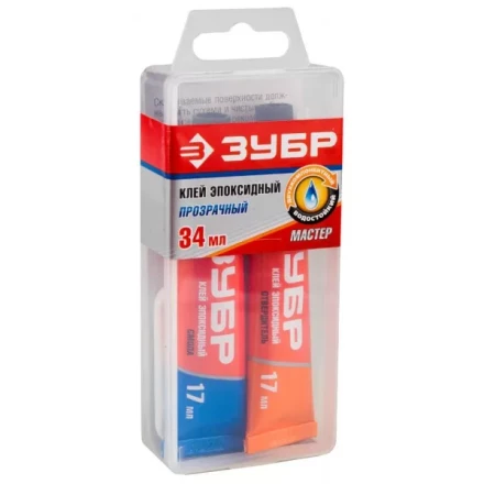 Клей ЗУБР эпоксидный, в тюбиках, в пластиковой коробке, 17мл+17мл 41949 купить в Когалыме