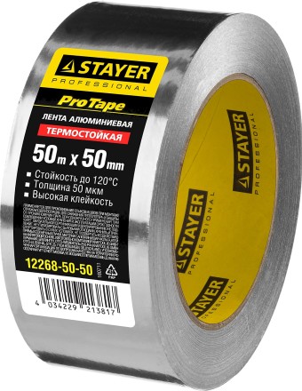 Алюминиевая лента, STAYER Professional 12268-50-50, до 120°С, 50мкм, 50мм х 50м 12268-50-50 купить в Когалыме