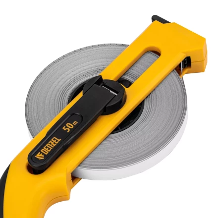 Рулетка геодезическая 50 м х 13 мм Denzel 31492, открытый корпус, металлическая лента купить в Когалыме