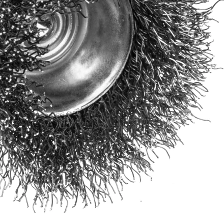 Щетка для дрели, 50 мм, Чашка, со шпилькой, нержавеющая витая проволока Denzel 744633 купить в Когалыме