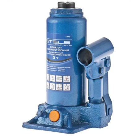 Домкрат гидравлический бутылочный 3 т h 178–343 мм STELS артикул 51096 купить в Когалыме