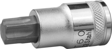 Торцовая бита-головка KRAFTOOL &quot;INDUSTRIE QUALITAT&quot;, материал S2, TORX, сатинированная, 1/2&quot;, Т60 27905-60_z01 купить в Когалыме