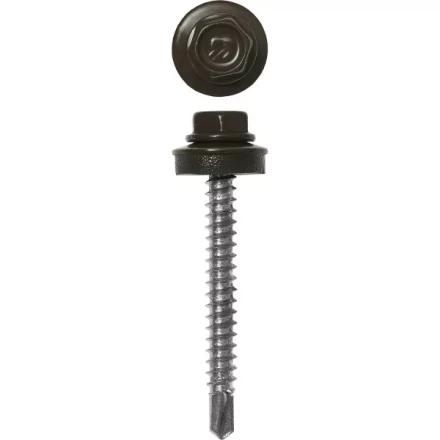 Саморезы ЗУБР окраш., RAL 8028 земел.-коричн., для крепл. кров. матер. к дерев. обреш., 4.8x80мм, 140шт 4-300315-48-080-8028 купить в Когалыме