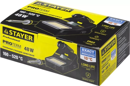Паяльная станция STAYER "PROFI" цифровая с ЖК дисплеем, диапазон 160-520°C, шаг 10°C, 48Вт 55370 купить в Когалыме