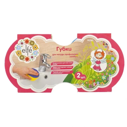 Губки для посуды c тефлоновым покрытием круглые d 95х50 мм 2 шт в картоне ТМ Elfe 92361 купить в Когалыме