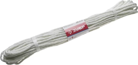 Фал ЗУБР капроновый, d=6,0 мм, 20 м, 650 кгс, 20,5 ктекс 50210-06 купить в Когалыме