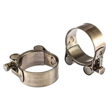Хомуты металлические силовые 44-47 мм ширина 22 мм шарнирный W4 2 шт Сибртех 475373 купить в Когалыме