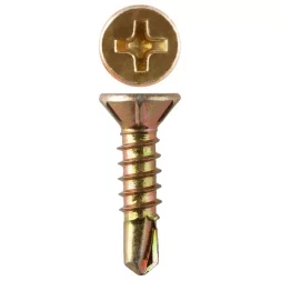 Саморезы ЗУБР со сверлом для оконного профиля, жёлтопассивированные, 3.9x19мм, 18шт 4-300236-39-019