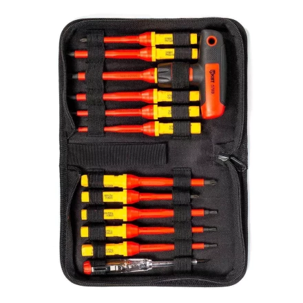 Диэлектрическая Т-образная отвертка КВТ VDE НИО-4412-Т со сменными битами, 12 шт. (87128) купить в Когалыме