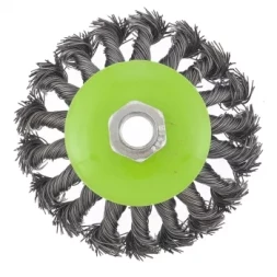 Щетка для УШМ 100 мм М14 "тарелка" крученая металлическая проволока СИБРТЕХ 746097