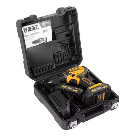Дрель-шуруповерт аккумуляторная Denzel 26116, CDL-18-02BM, Li-Ion, 18 В, 2 аккумулятор купить в Когалыме