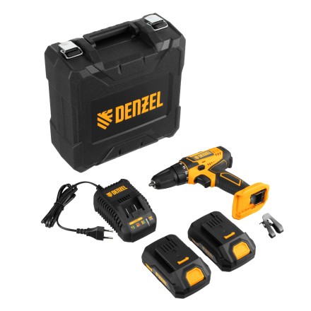 Дрель-шуруповерт аккумуляторная Denzel 26116, CDL-18-02BM, Li-Ion, 18 В, 2 аккумулятор купить в Когалыме