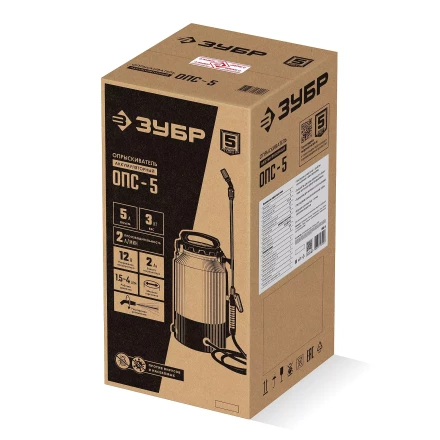 ЗУБР 5 л, аккумуляторный опрыскиватель (ОПС-5) купить в Когалыме