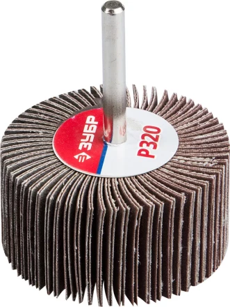 Круг шлифовальный ЗУБР "МАСТЕР" веерный лепестковый, на шпильке, тип КЛО, зерно-электрокорунд нормальный, P320, 30х60мм 36602-320 купить в Когалыме