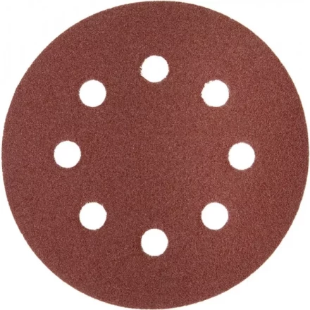 Круг шлифовальный ЗУБР &quot;МАСТЕР&quot; универсальный, из абразивной бумаги на велкро основе, 8 отверстий, Р120, 125мм, 5шт 35562-125-120 купить в Когалыме