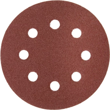 Круг шлифовальный ЗУБР &quot;МАСТЕР&quot; универсальный, из абразивной бумаги на велкро основе, 8 отверстий, Р120, 125мм, 5шт 35562-125-120 купить в Когалыме
