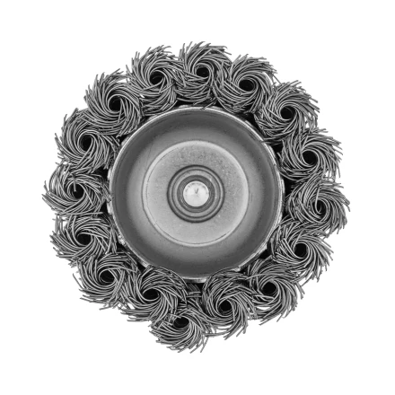 Щетка для дрели Denzel, 65 мм, Чашка, со шпилькой, нержавеющая крученая проволока 744643 купить в Когалыме