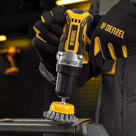 Щетка для дрели Denzel, 65 мм, Чашка, со шпилькой, нержавеющая крученая проволока 744643 купить в Когалыме