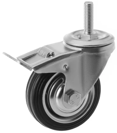 Колесо поворотное SCtB 97 85 мм резина с болтом и тормозом (F) 1046156 купить в Когалыме