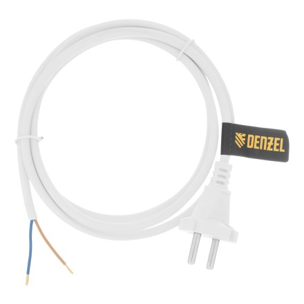 Шнур сетевой Denzel Energy Series, ПВС, 1,5 м, 2 x 1 мм, с неразборной вилкой, белый, 3 м, 37660 купить в Когалыме