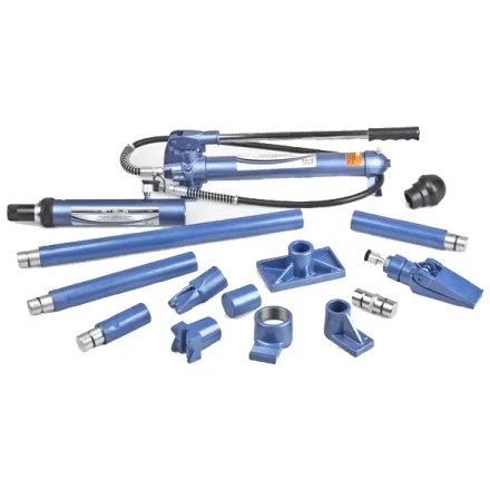 Растяжка гидравлическая 10 т 16 предметов 7 сменных насадок в пластиковом кейсе на колесах Stels артикул 51356 купить в Когалыме