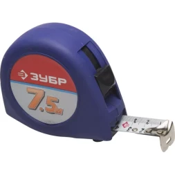 Рулетка ЗУБР "СТАНДАРТ", корпус с резиновым напылением, 7,5м/25мм 34016-8