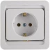 Розетка СВЕТОЗАР "ГАММА" одинарная, с заземлением, цвет белый, 16А/~250В SV-54105-W купить в Когалыме