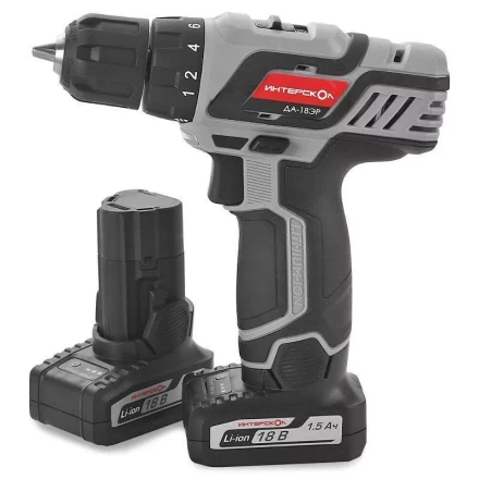 Дрель-шуруповерт ИНТЕРСКОЛ ДА-18ЭР аккумулятора х2 (1.5Ач) купить в Когалыме